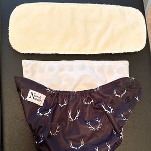 2/$15 Nora's Nursery Black Antler Cloth Diaper Shell